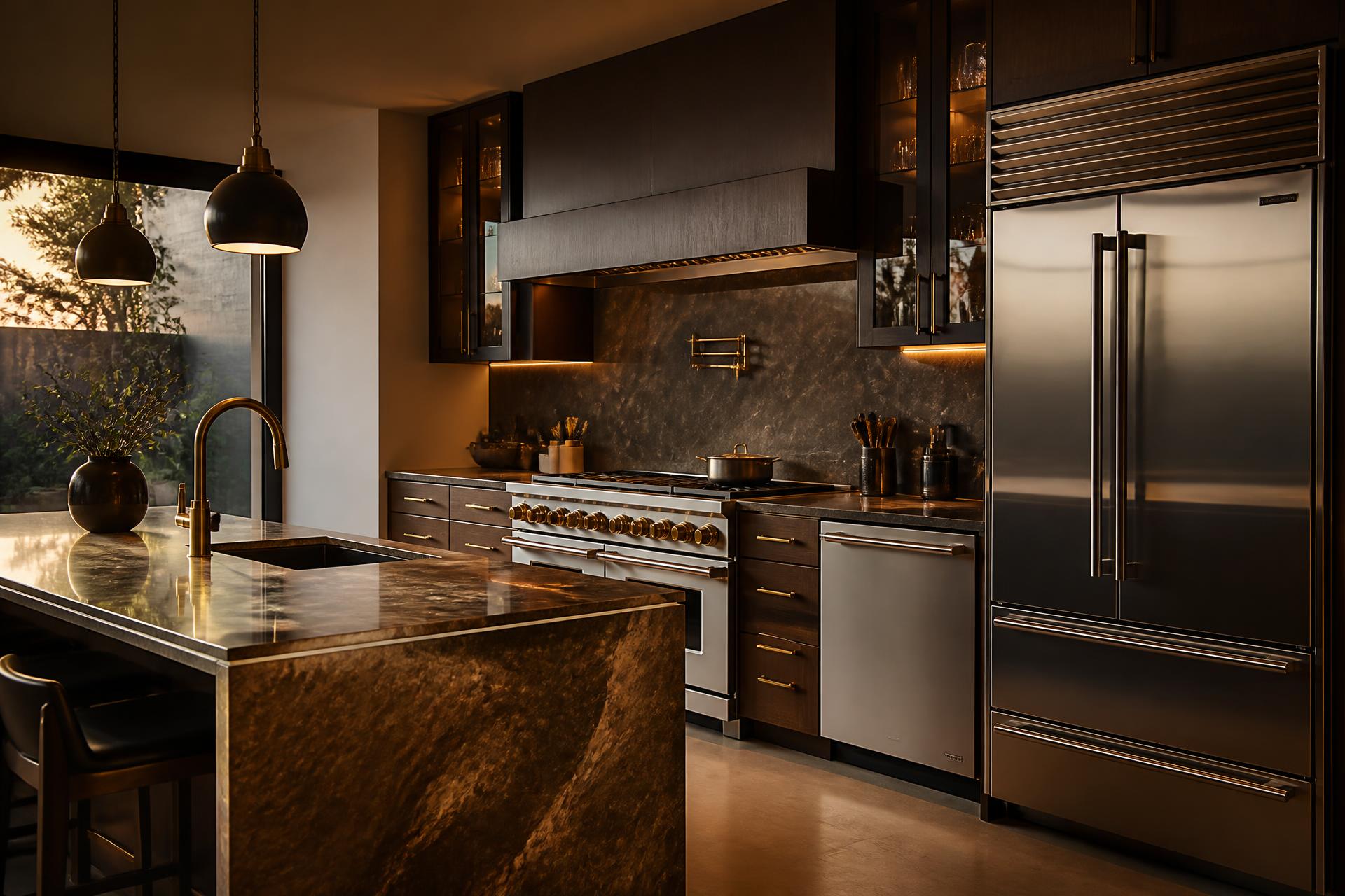 Luxury modern kitchen with premium built-in appliances